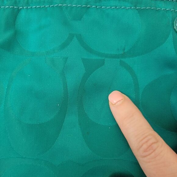 Coach Signature Getaway Packable Weekender Bag w/ Toiletries Bag Green Teal - Picture 13 of 14